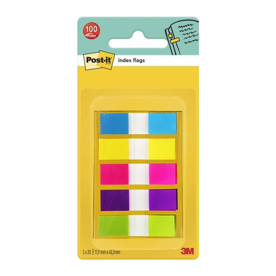 Post-It Index Dispensador con 100 Marcadores de Indice Reposicionables - Forma Rectangular - Colores Surtidos 1