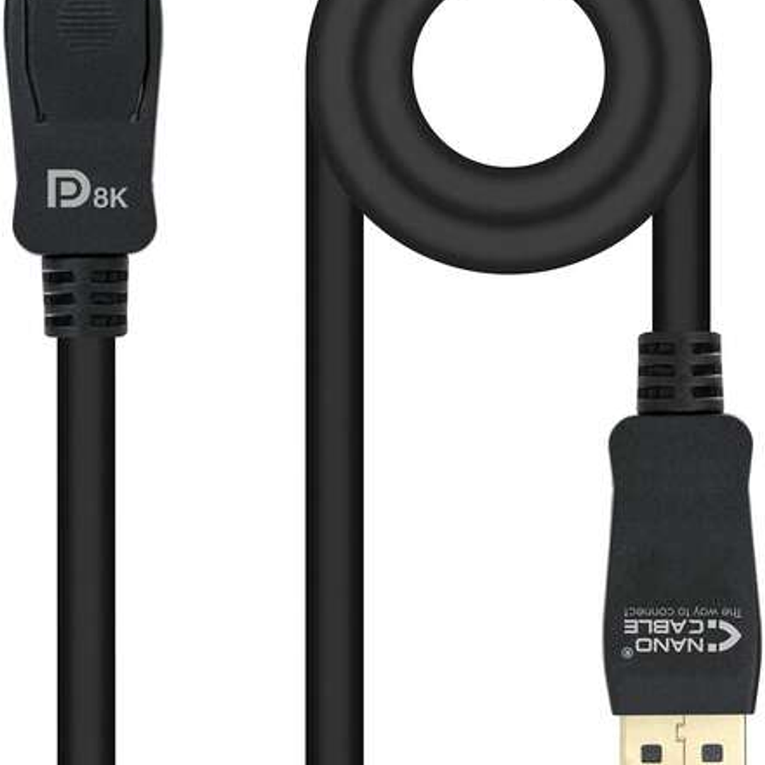 Nanocable Cable DisplayPort 1.4 Macho a DisplayPort 1.4 Macho 2m - Certificado VESA - Color Negro 1