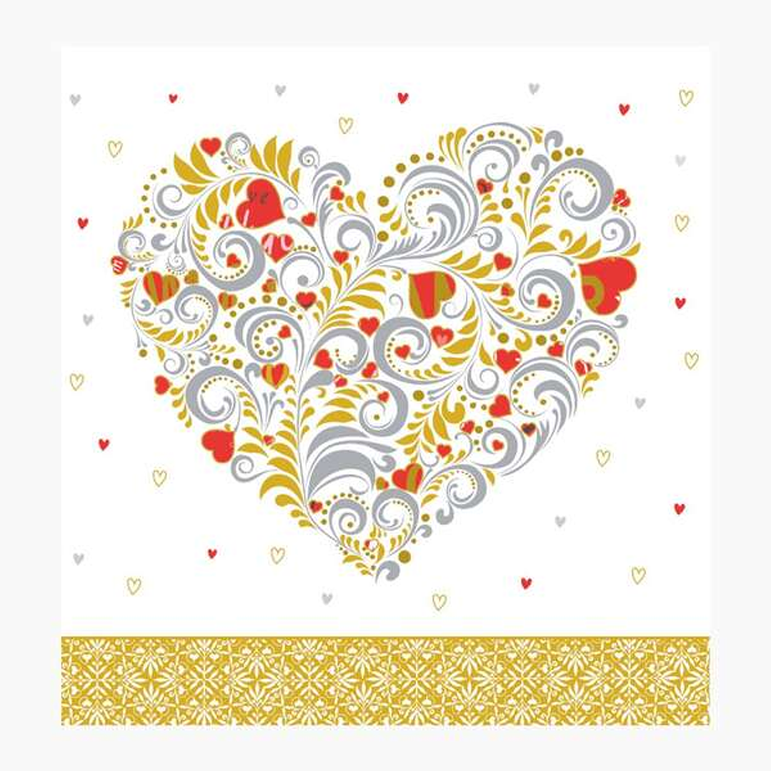 Pictura Tarjeta Arabesque - 16x16cm - Tematica Corazon - Tarjeta Triptica sin Envoltorio - Incluido Sobre Blanco - Papel con Certificacion FSC 1