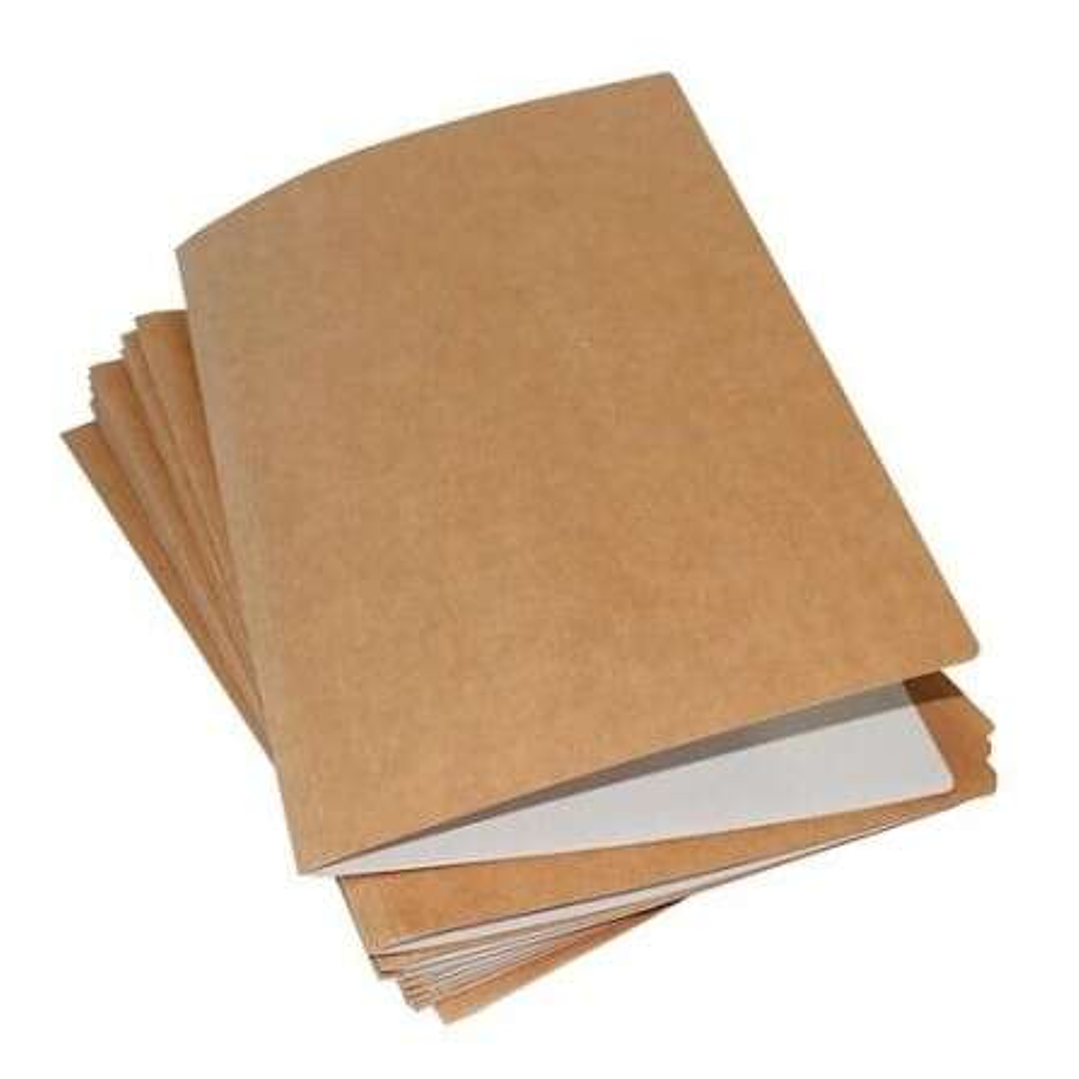 Mariola Pack de 50 Subcarpetas Kraft- Blanco 220gr - Formato Folio - Ranura para Fastener - Color Marron/Blanco 1