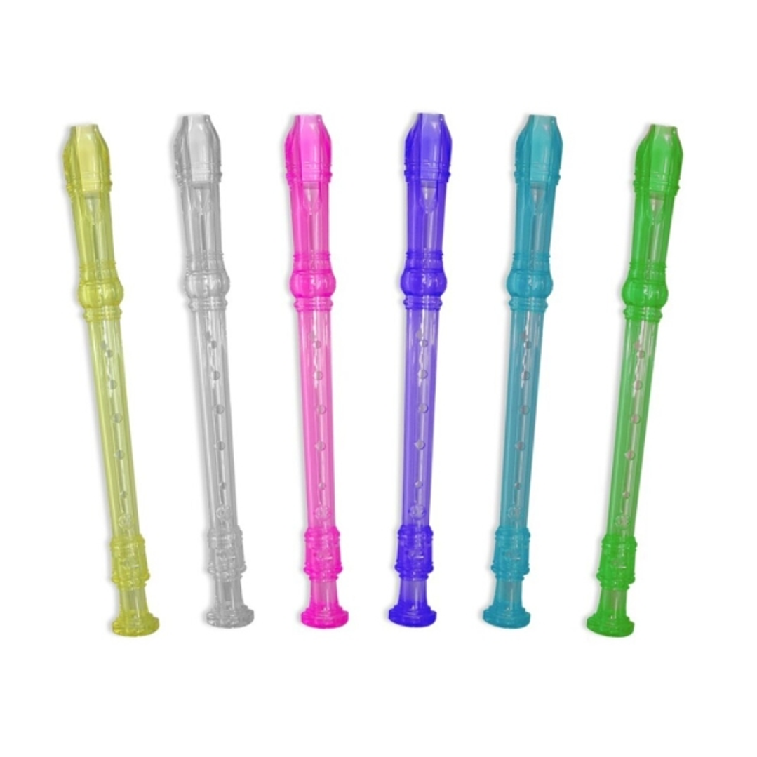 Flauta Dulce Transparente de Colores - Fabricada en Plastico - Ideal para los mas Pequeños - 6 Colores Surtidos 1