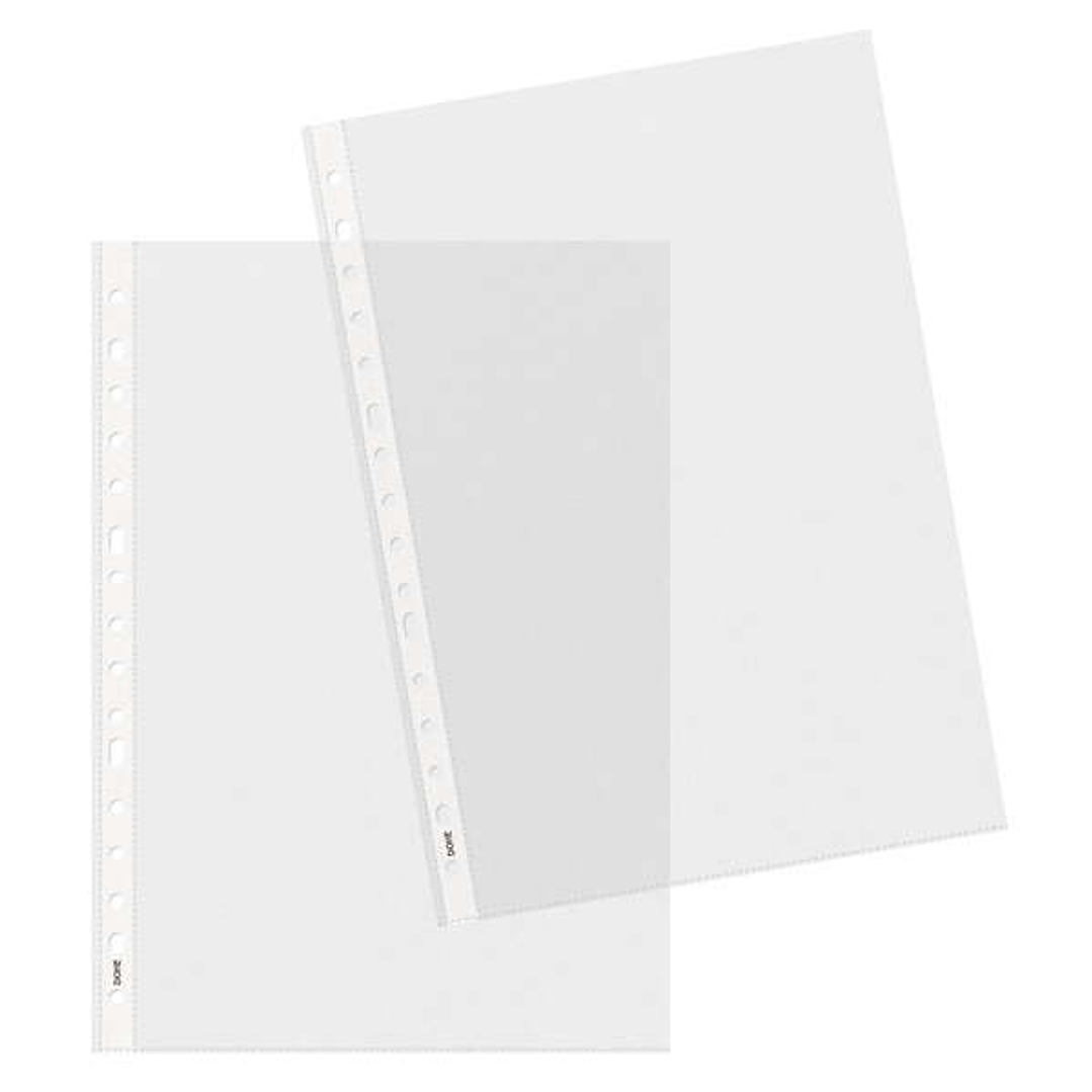 Dohe Basic Plus Pack de 100 Fundas Multitaladro Tamaño Folio 16 Taladros - Polipropileno Rugoso - Calidad Basica Plus 1