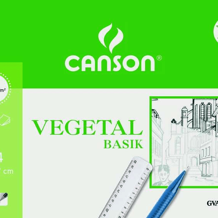 Canson Vegetal Basik Minipack de 12 Hojas A4 - 21x29.7cm - 95g - Color Transparente 1