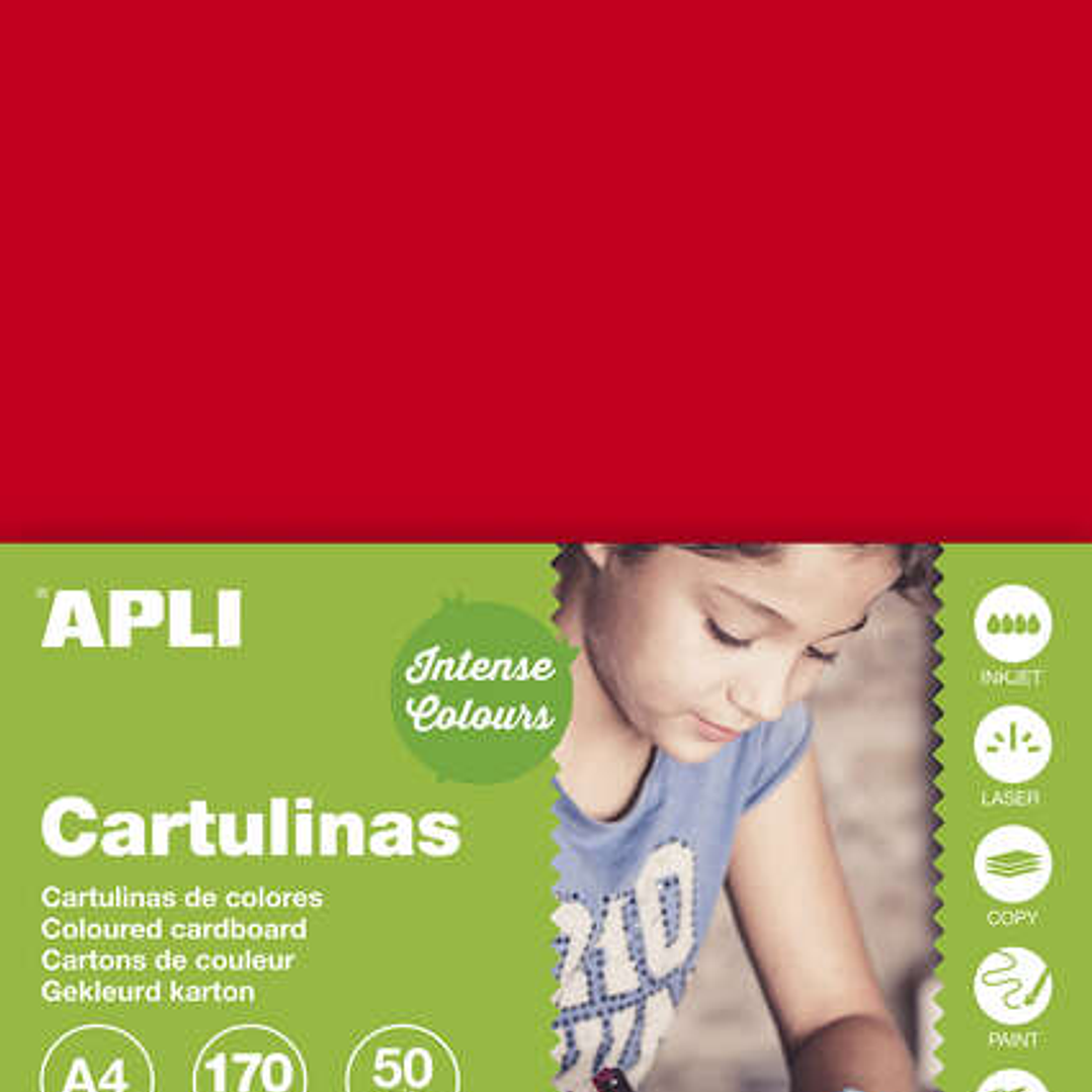 Apli Cartulina Roja A4 170g 50 Hojas 1