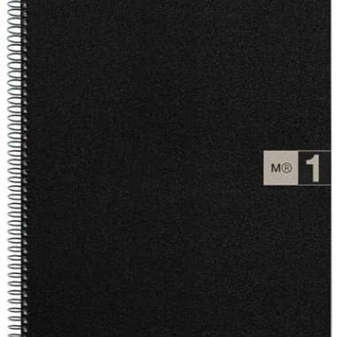 Miquel Rius Notebook1 Cuaderno de Espiral Formato A4 - 80 Hojas Microperforadas con 4 Taladros - Cuadricula 5x5 - Banda de las Hojas Gris - Cubiertas  1
