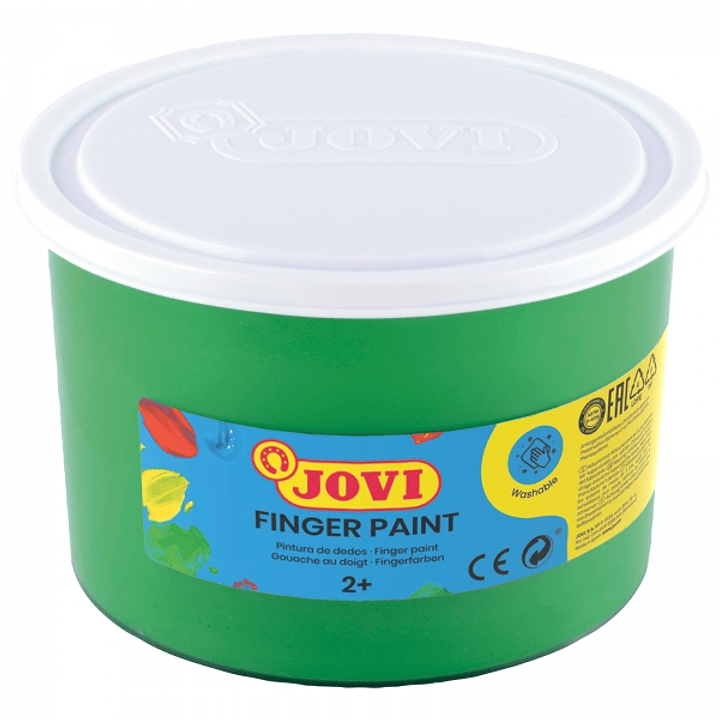 Jovi Finger Paint Bote de 500ml Pintura de Dedos - Ingredientes Naturales - Colores Mezclables - Textura Gelatinosa - Lavable - Color Verde 1