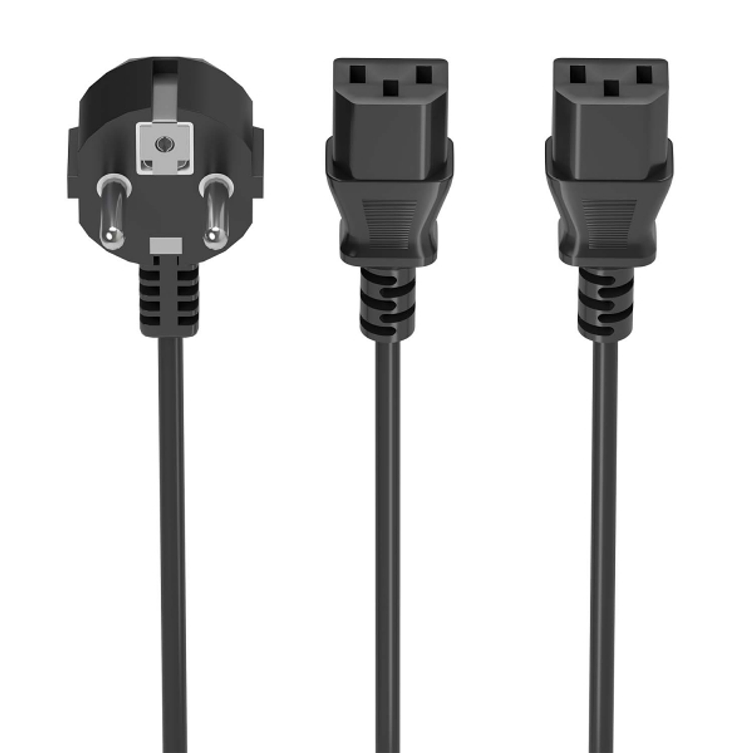 Aisens Cable Alimentacion CPU - CEE7/M-2xC13/H - 1.8m - Color Negro 1