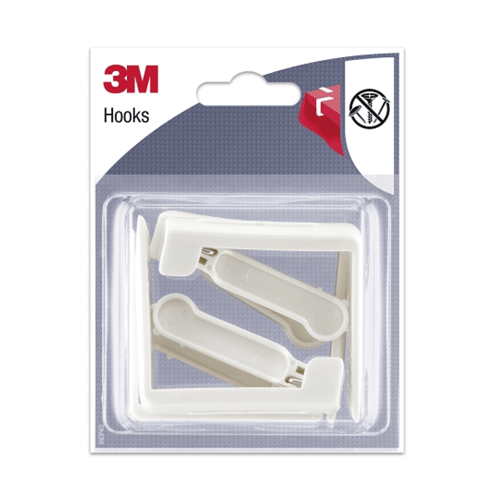 3M Pack de 4 Ganchos para Mantel - Cierre Tipo Pinza - Color Blanco 1