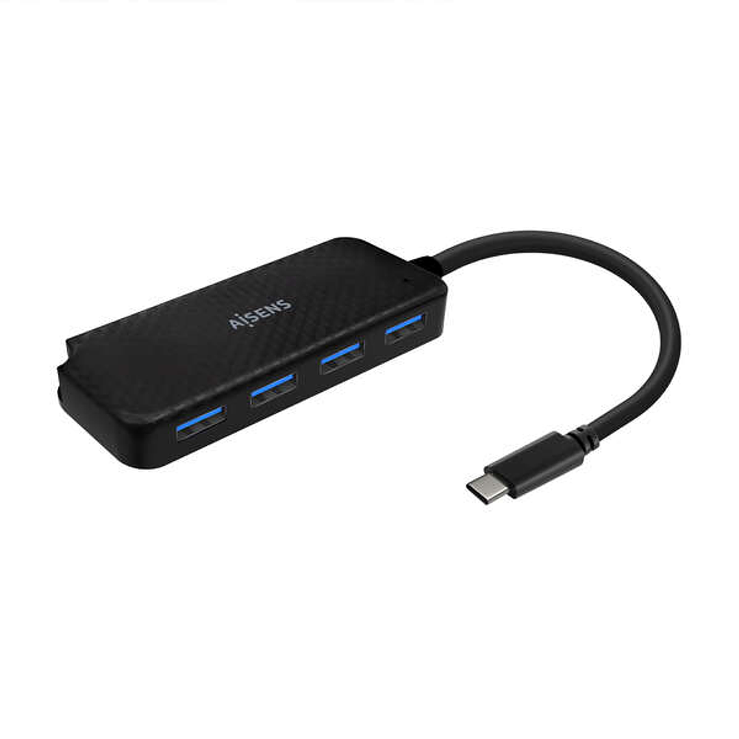 Aisens Hub USB 3.1 USB-C - USB-C/M-4Xtipo A/H - 15cm - Color Negro 1