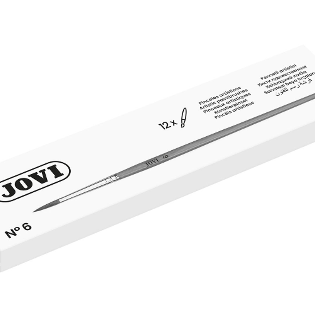 Jovi Pinceles Artisticos Pelo Poney Nº 6 - Pelo Natural - Mango de Madera - Calibre 00 al 12 - Punta Redonda - Pelo Suave - Color Varios 1