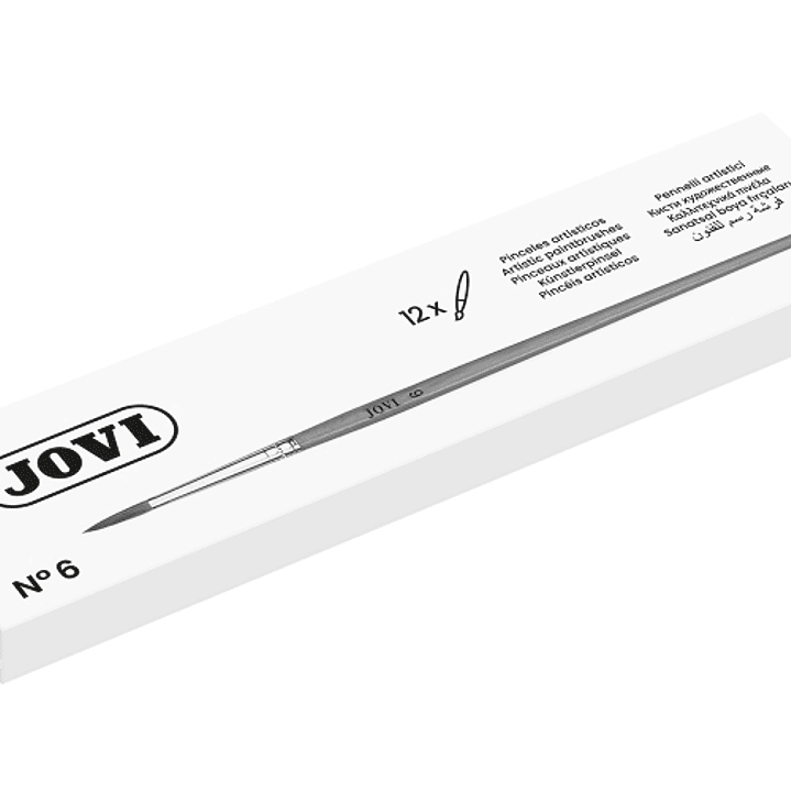 Jovi Pinceles Artisticos Pelo Poney Nº 6 - Pelo Natural - Mango de Madera - Calibre 00 al 12 - Punta Redonda - Pelo Suave - Color Varios 1