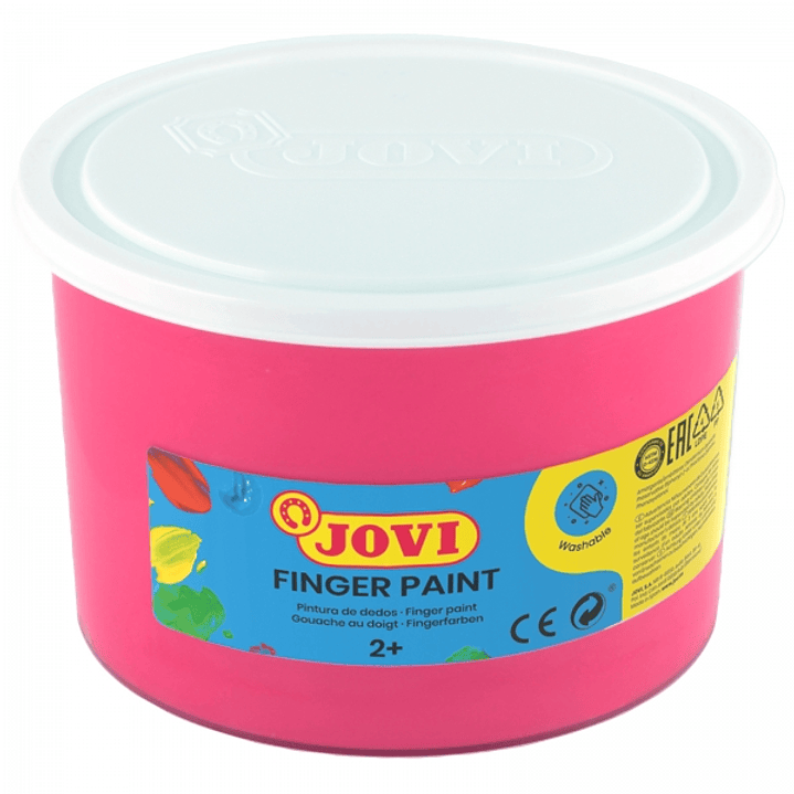 Jovi Finger Paint Bote de 500ml - Ingredientes Naturales - Colores Mezclables - Textura Gelatinosa - Lavable - Color Rosa 1