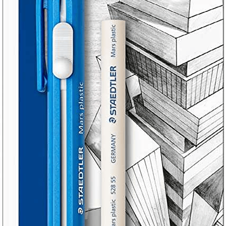 Staedtler Mars Plastic 528 50 Pack de 1 Portagomas en Forma de Lapiz + 1 Goma de Repuesto - Con Cursor para Deslizar la Goma - Sin Ftalatos ni Latex 1