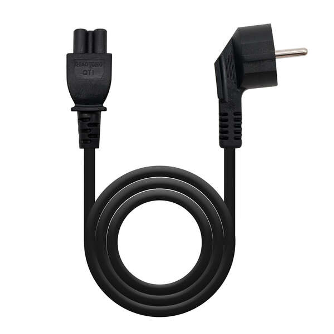 Nanocable Cable de Alimentacion CEE7 Acodado Macho a M-C5 Hembra Trebol 1.50m - Color Negro 1