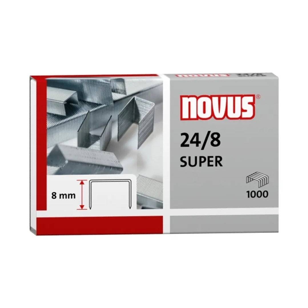 Novus 24/8 Super Caja de 1000 Grapas 24/8 Galvanizadas 1