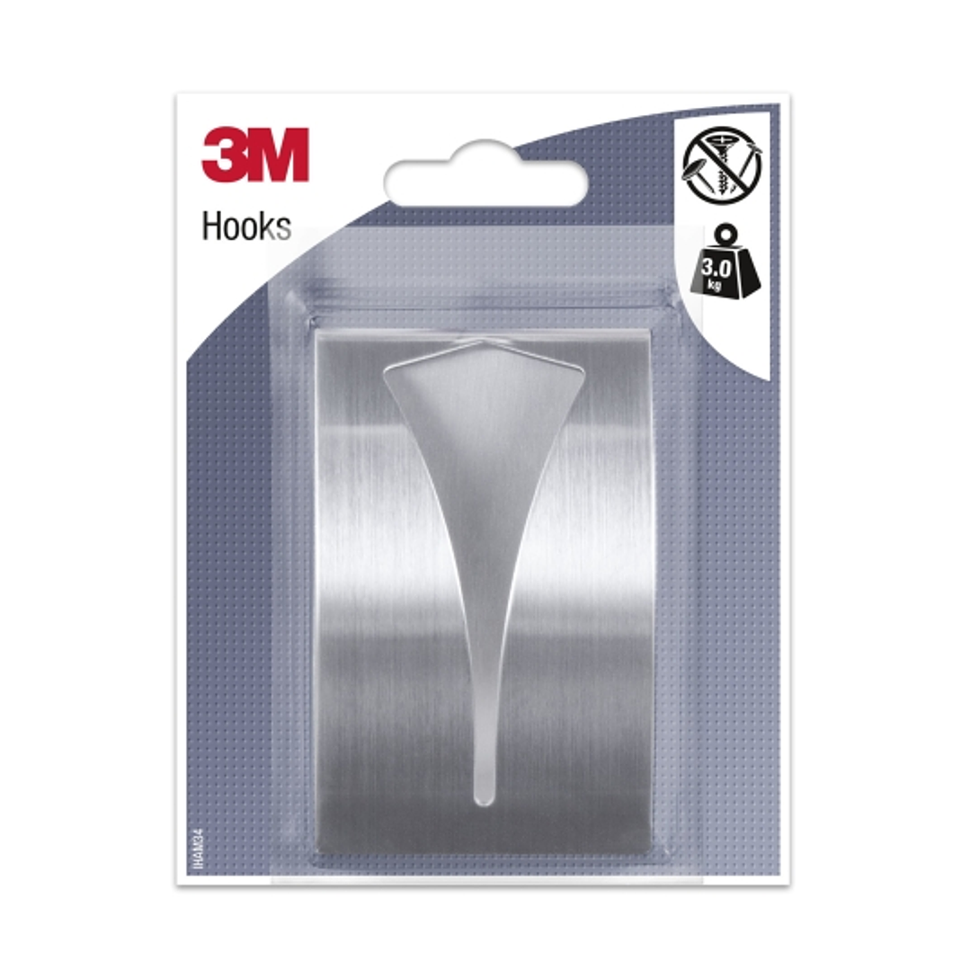 3M Gancho Adhesivo Metalico - Soporta hasta 3kg - Color Gris/Titanio 1