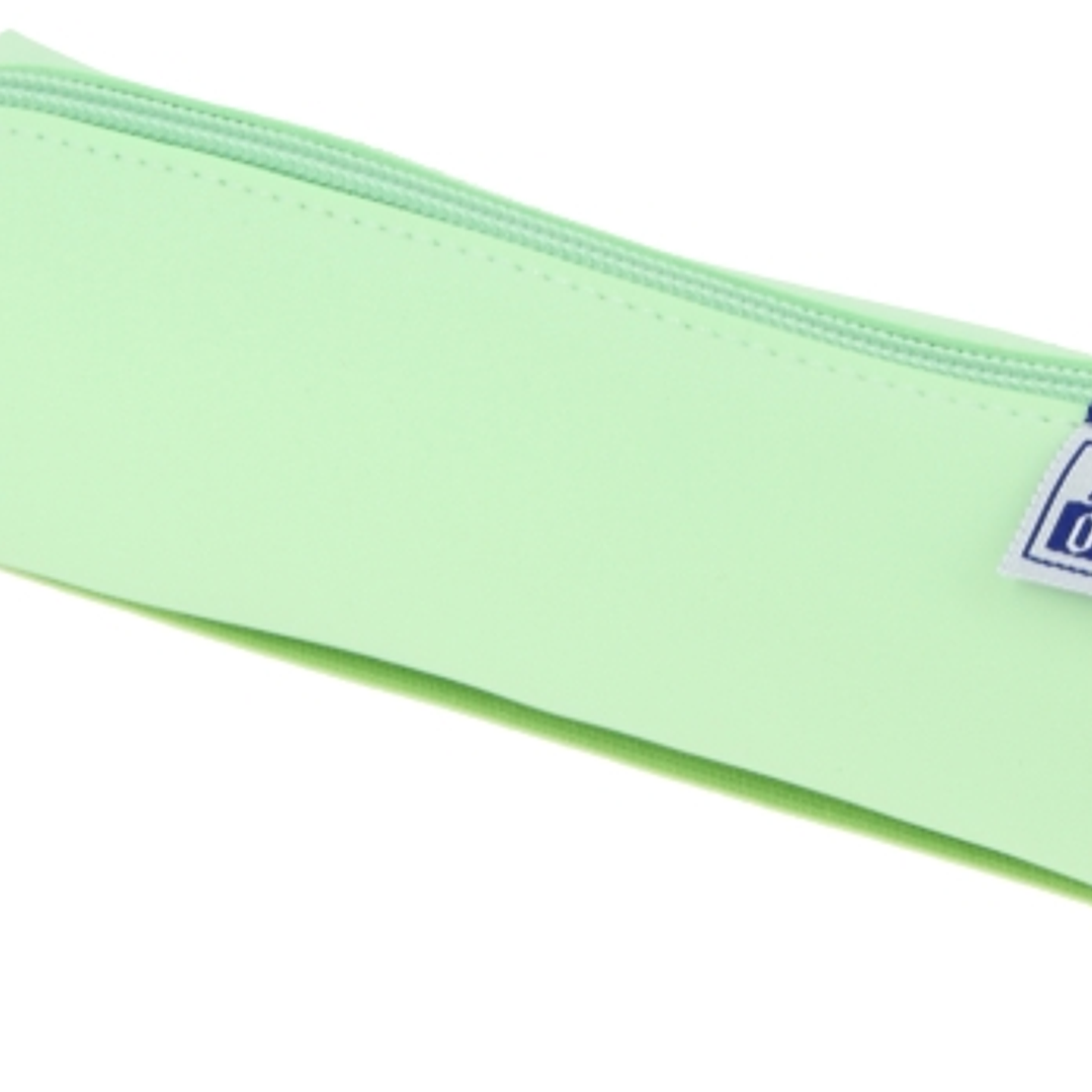 Oxford Live & Go Estuche Cuadrado Pequeño - Material Acolchado - Goma Elastica para unirlo al Cuaderno - Color Verde 1