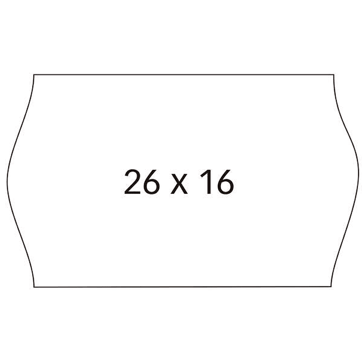 Apli Pack con 6 Rollos de Etiquetas Blancas para Maquinas Etiquetadoras de Precios de 2 Lineas - Tamaño 26x16mm - Adhesivo Removible - Cantos Sinusoid 1