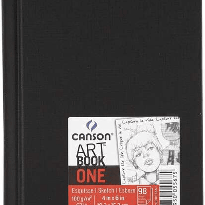 Canson Sketch One Fino Cuaderno de Dibujo con 98 Hojas 100g 10.1x15.2cm - Color Blanco 1
