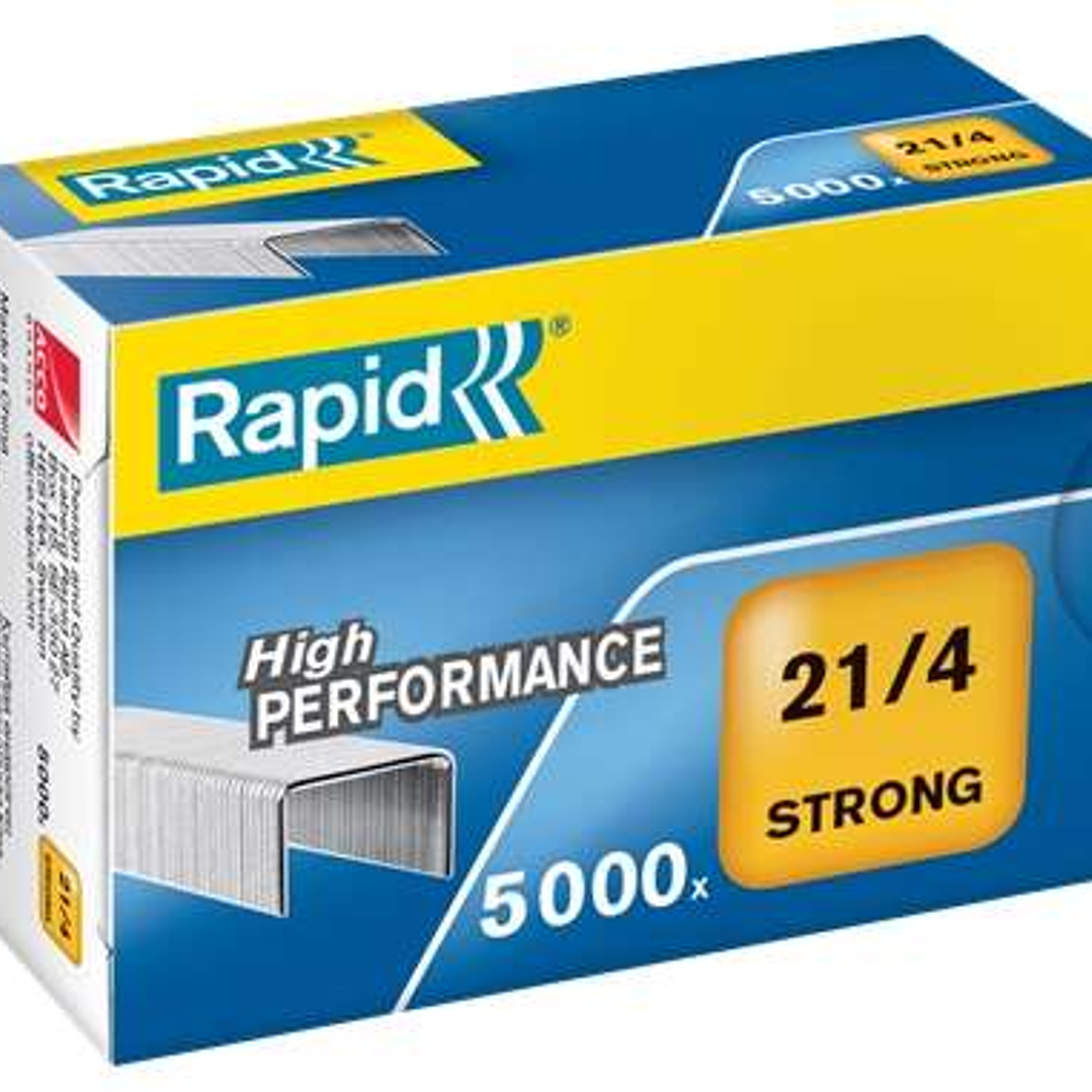 Rapid Caja de 5000 Grapas 21/4 - Alambre Reforzado Galvanizado - Patilla de 4mm 1