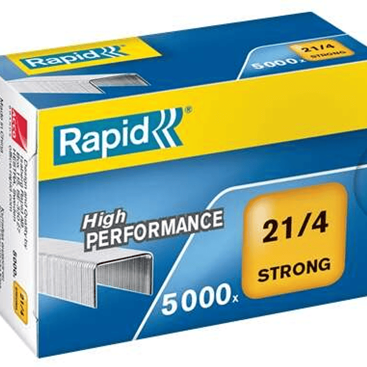 Rapid Caja de 5000 Grapas 21/4 - Alambre Reforzado Galvanizado - Patilla de 4mm 1