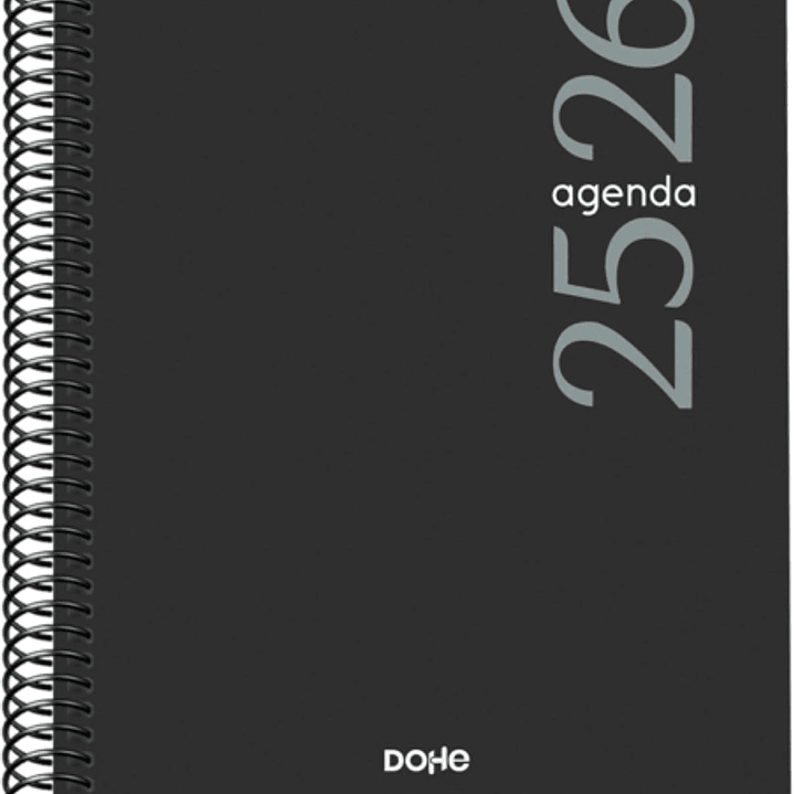 Dohe Esencial Agenda Escolar 25/26 Espiral A5 - Dia Pagina - Papel 70g/m2 - Cubierta en Polipropileno - Color Negro 1