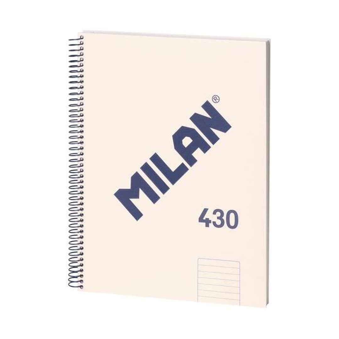 Milan Serie 1918 Cuaderno Espiral Formato A4 Pautado 7mm - 80 Hojas de 95 gr/m2 - Microperforado, 4 Taladros - Color Beige 1