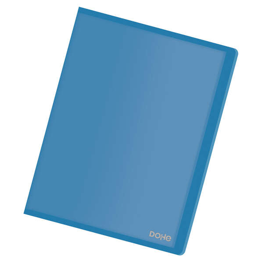 Dohe Carpetas con 40 Fundas en Tamaño A4 - Tapa Flexible de Polipropileno Translucido - Fundas Transparentes Soldadas al Lomo - Color Azul 1