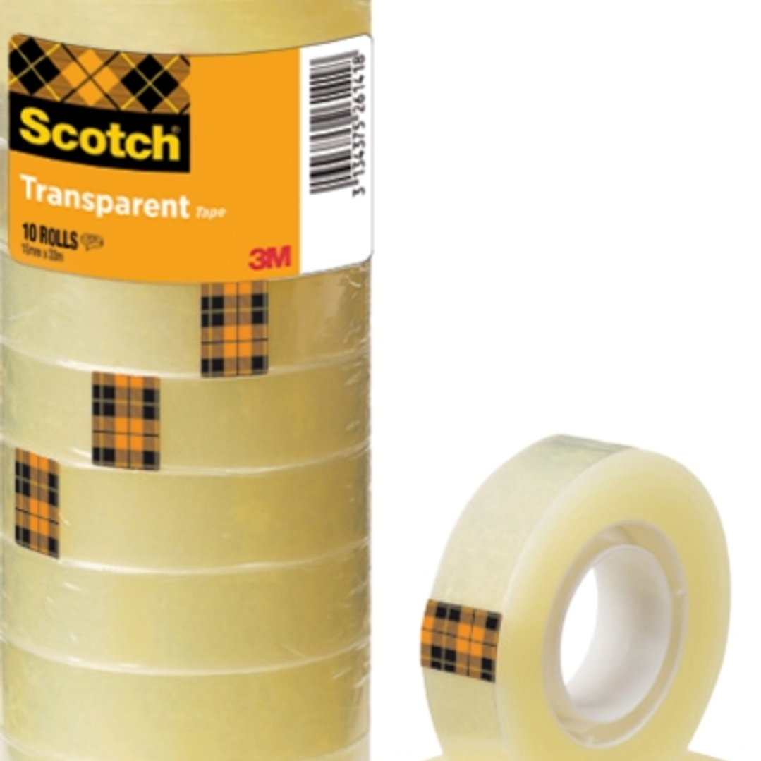 Scotch Pack de 10 Cintas Adhesivas 15mm x 33m - Color Transparente 1