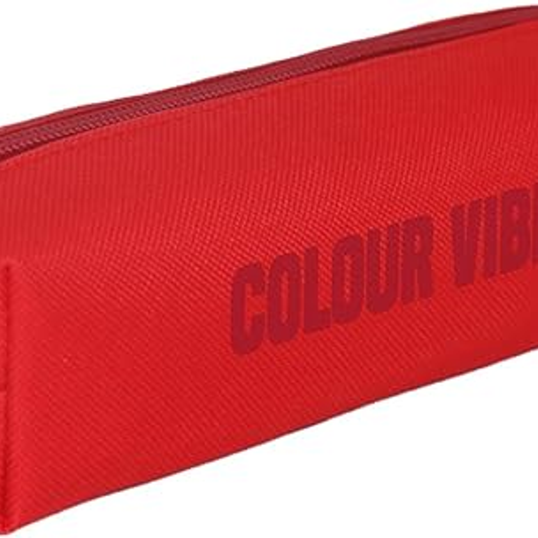 Dohe Colour Vibes Portatodo Cuadrado - Cierre con Cremallera y Tirador de Goma - Color Rojo 1