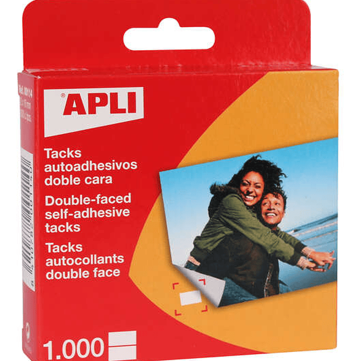 Apli Pack de 1000 Tacks Autoadhesivos Doble Cara - Tamaño 12x16mm - Ideal para Manualidades y Albumes - Libre de Acidos 1