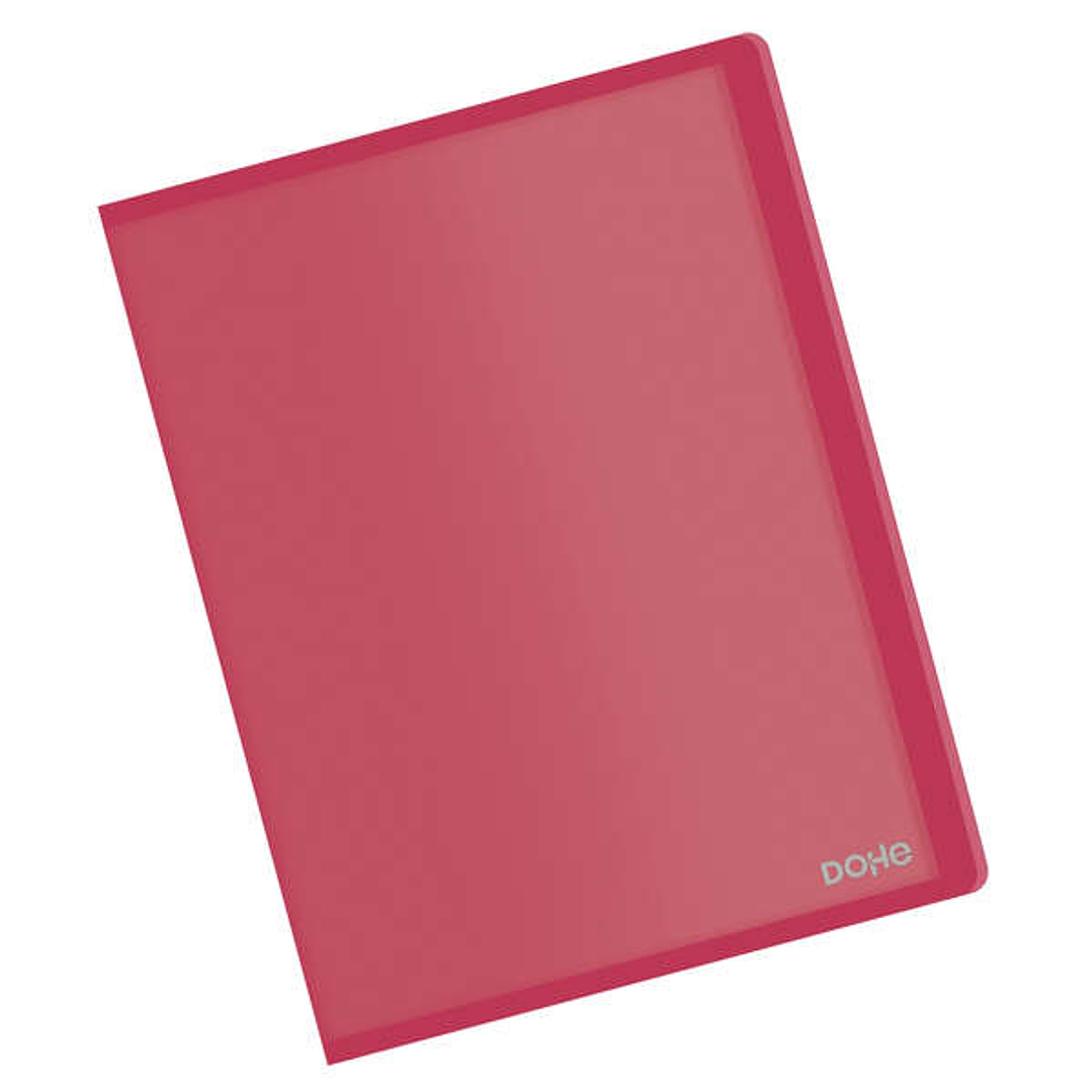 Dohe Carpeta con 10 Fundas A4 - Tapa Flexible de Polipropileno - Fundas Transparentes Soldadas - Color Rojo 1