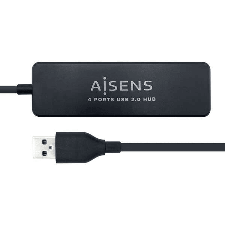 Aisens HUB USB 2.0 - Tipo A Macho a 4xTipo A Hembra - 30cm - Color Negro 1