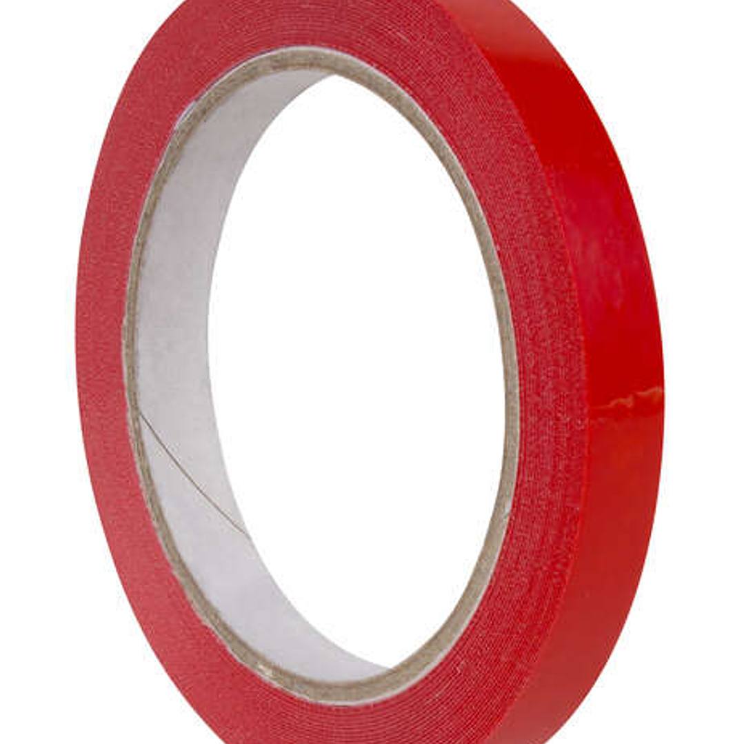Apli Cinta Adhesiva 12mm x 66m - Fabricada en PVC - Resistente al Desgarro - Facil de Cortar - Ideal para Manualidades y Embalaje - Color Rojo 1