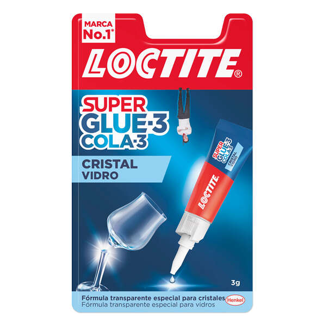 Loctite Superglue-3 Cristal 3gr - Adhesivo Liquido para Cristal y Metal - Triple Resistencia al Agua, Golpes y Temperaturas 1