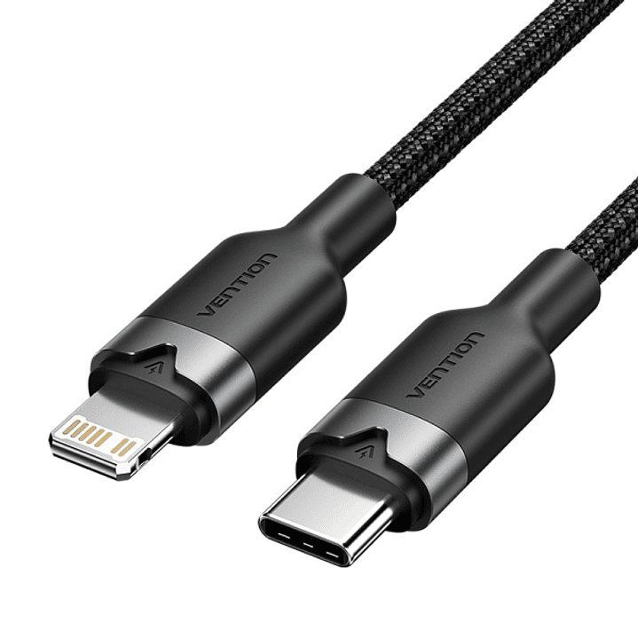 Vention Cable USB-C a Lightning 3A 27W - 1m - Trenzado - Color Negro 1