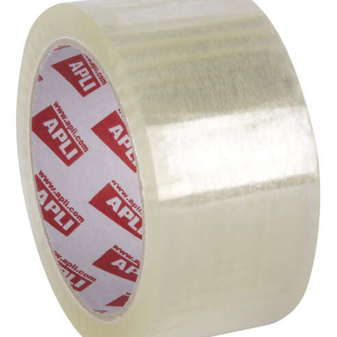 Apli Precinto Premium Pp Solvente Transparente 48mm x 66m - Resistente a la Humedad y al Envejecimiento - Adhesivo de Alta Calidad - Grosor de 28µm