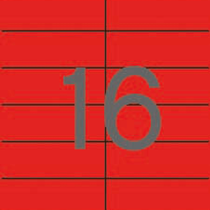 Apli Etiquetas Rojas Permanentes 105.0 x 37.0mm 20 Hojas 1