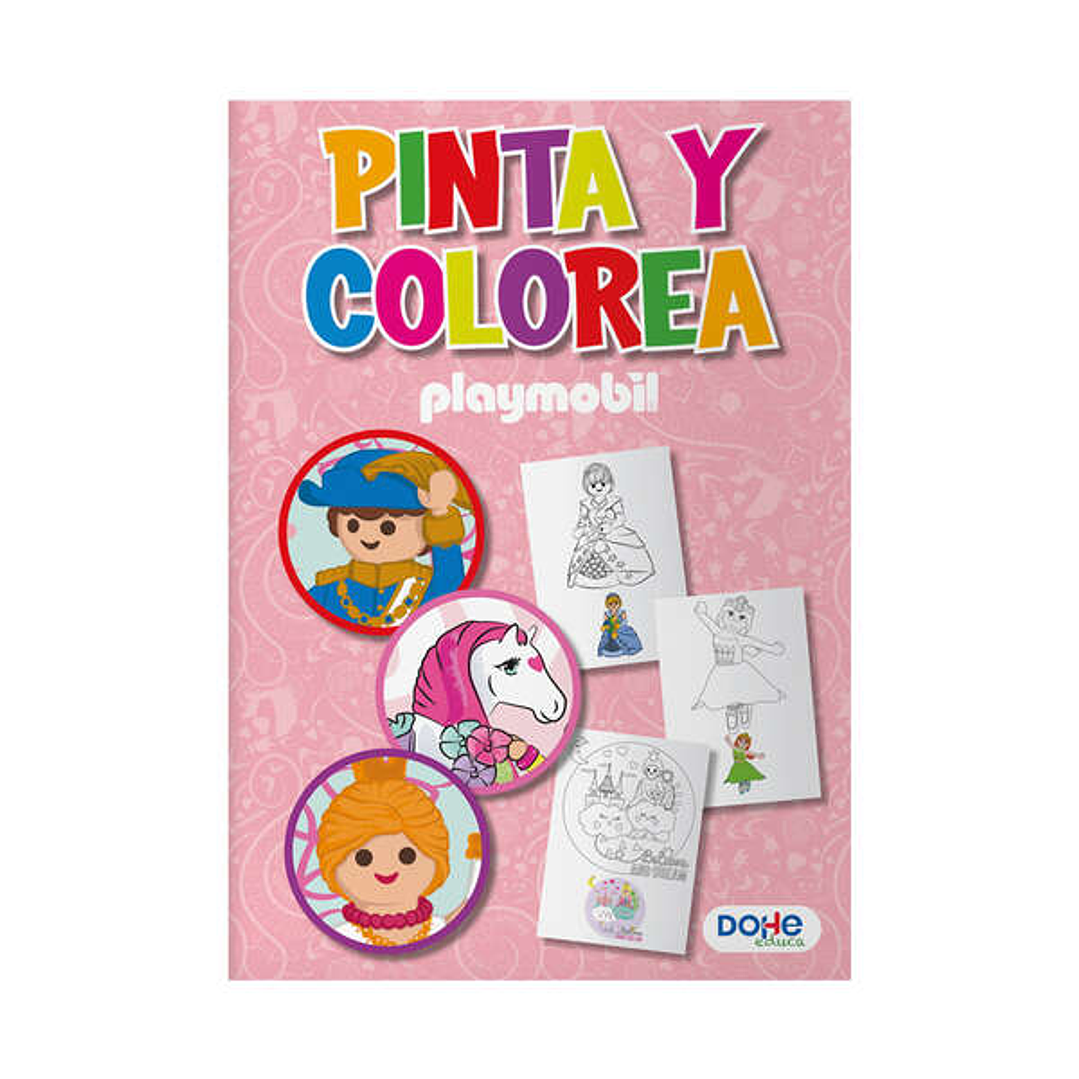 Dohe Libro de Colorear Playmobil Princess - Cubierta de Cartulina de 350gr - Interior de 30 Hojas de 120gr - Ideal para Lapices de Colores y Pinturas  1