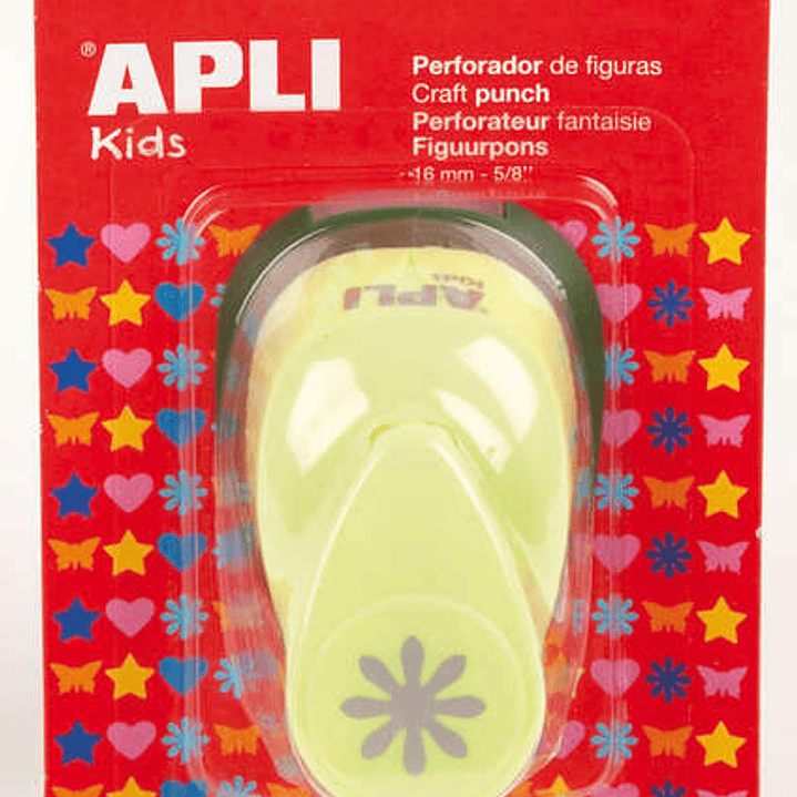 Apli Perforadora de Papel en Forma de Flor - Tamaño de Figura 16mm - Alta Calidad para Papel, Carton y Cartulina - Deposito de Restos de Papel - Doble 1