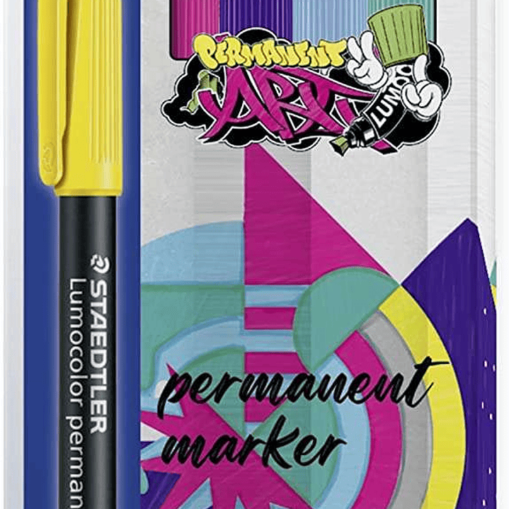 Staedtler Lumocolor 317 Pack de 6 Rotuladores Permanentes - Punta Media Redonda - Trazo 1mm Aprox - Capuchon con Clip - Secado Rapido - Colores Surtid 1