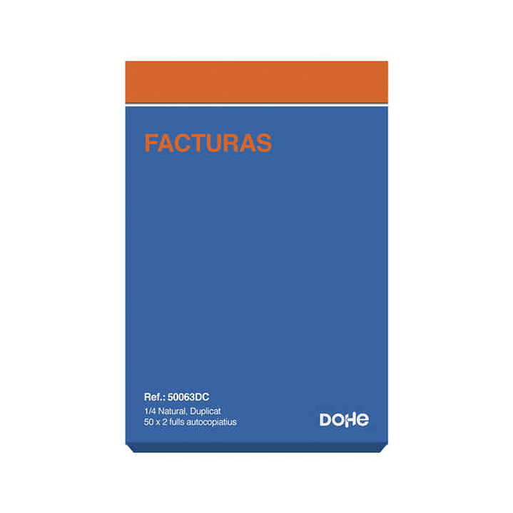Dohe Talonarios Preimpresos a Dos Tintas en Papel Autocopiativo - 100 Hojas - Cuarto Natural - Duplicado 1