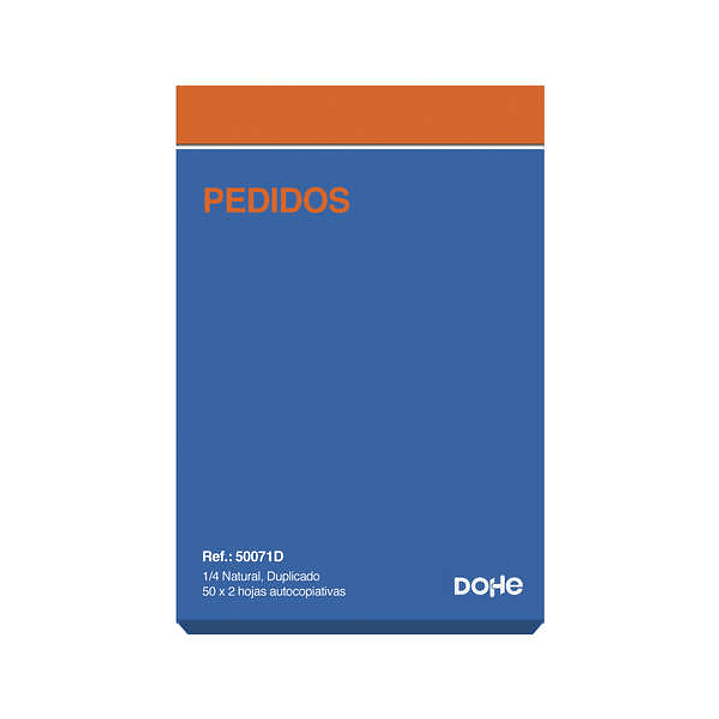 Dohe Talonarios Preimpresos a Dos Tintas en Papel Autocopiativo - 100 Hojas - Cuarto Natural - Duplicado 1