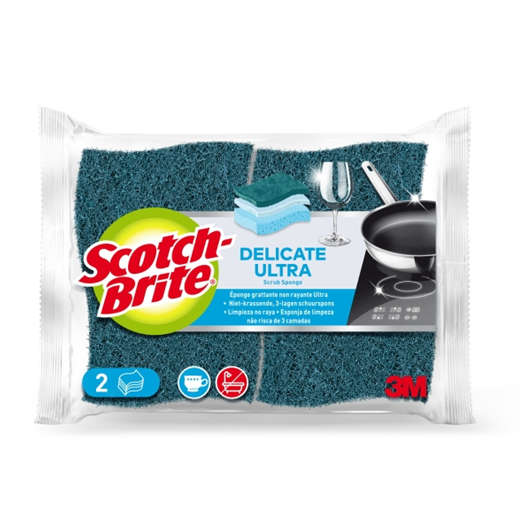 Scotch-Brite Pack de 2 Estropajos de Cocina - No Raya - Color Verde Oscuro 1