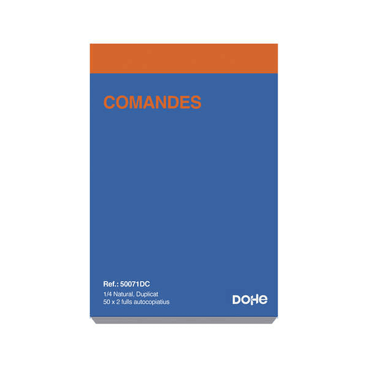 Dohe Talonarios Preimpresos a Dos Tintas en Papel Autocopiativo - 100 Hojas - Cuarto Natural - Duplicado 1