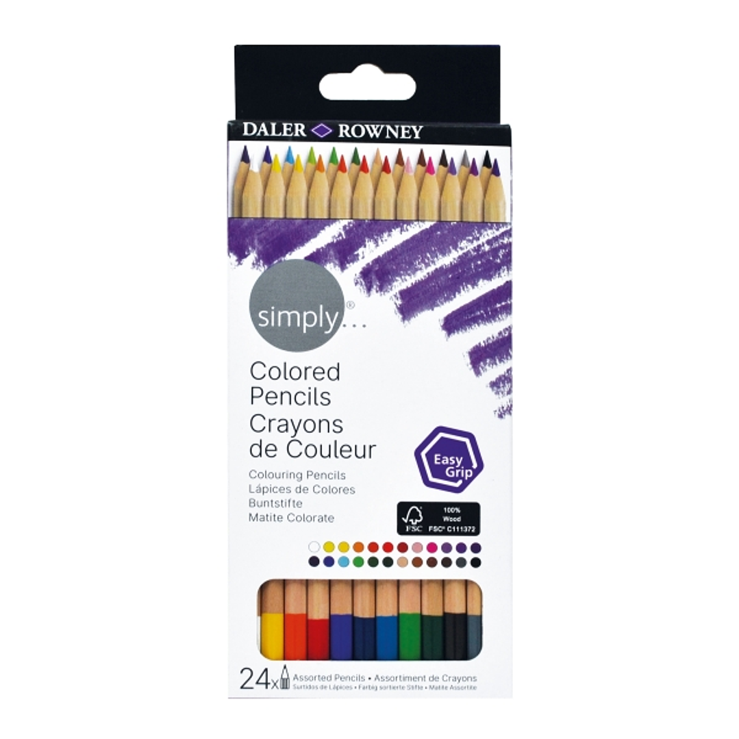 Daler Rowney Simply Pack de 24 Lapices Colores - Colores Surtidos 1