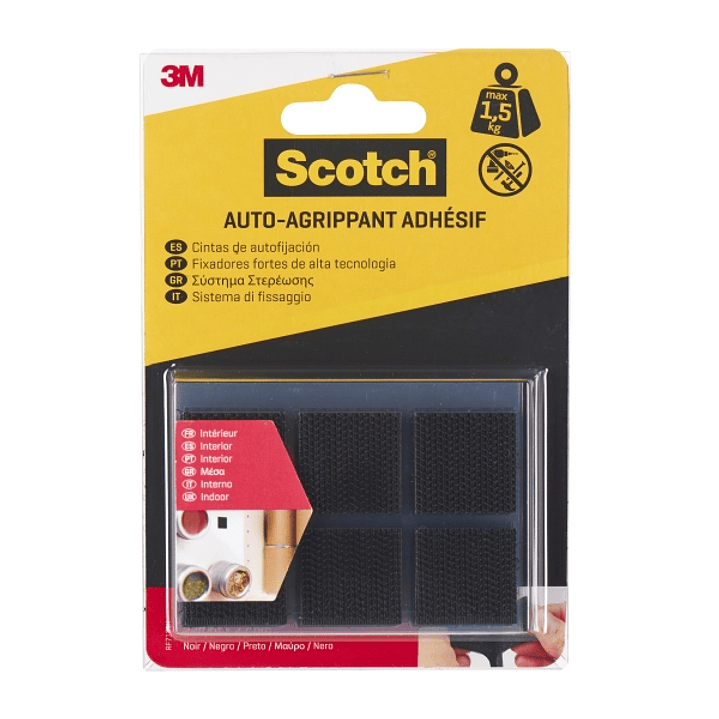 Scotch Pack de 12 Cierres Adhesivos Reposicionables - 22x22mm - Uso en Interior - Color Negro 1