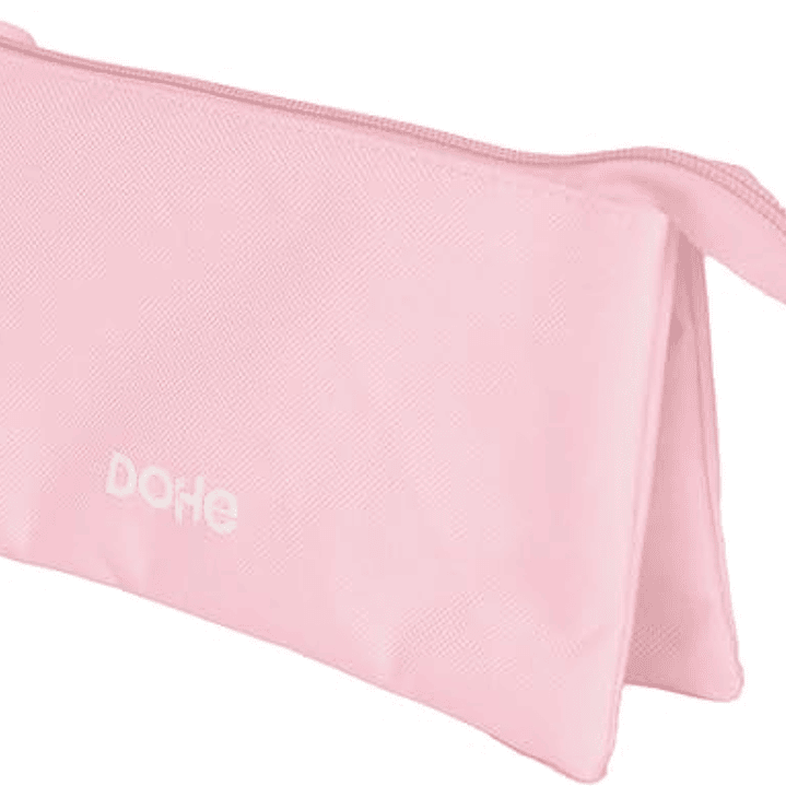 Dohe Serenity Portatodo Triple - Cierre Doble con Cremallera y Tirador de Goma - Color Rosa 1
