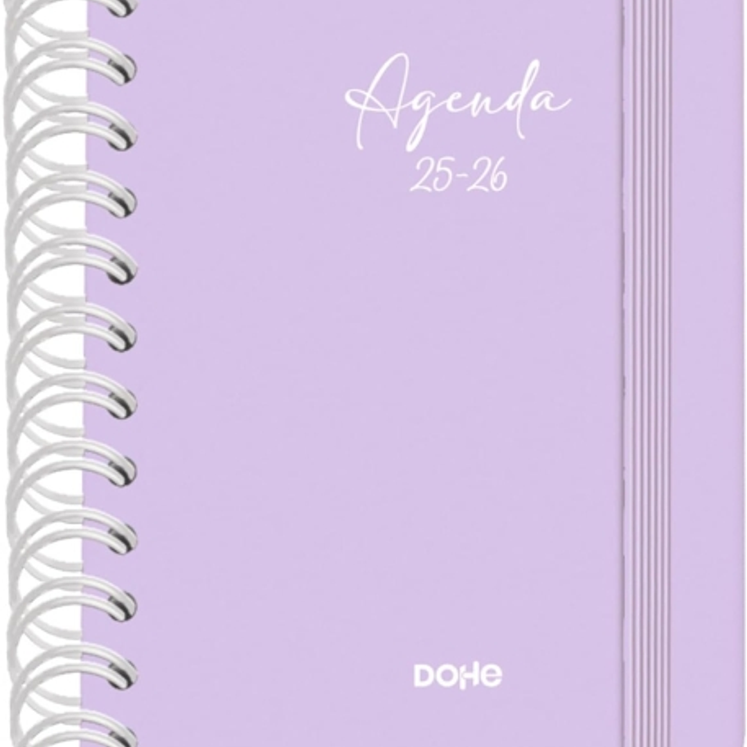 Dohe Serenity Agenda Escolar 25/26 Espiral Wireo A6 - Dia Pagina - Papel 80g/m2 - 4 Hojas de Pegatinas - Cubierta de Carton Plastificado - Cierre con 1