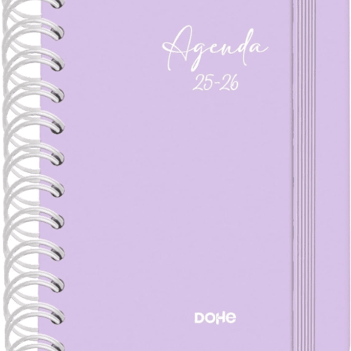 Dohe Serenity Agenda Escolar 25/26 Espiral Wireo A6 - Dia Pagina - Papel 80g/m2 - 4 Hojas de Pegatinas - Cubierta de Carton Plastificado - Cierre con 1